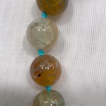 Handmade + Knotting Unique Necklace with 925 Silver Agate Pendant, Agate Beads