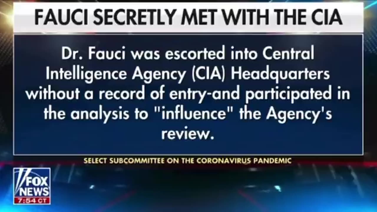 Fauci tied to CIA fake COVID origins story