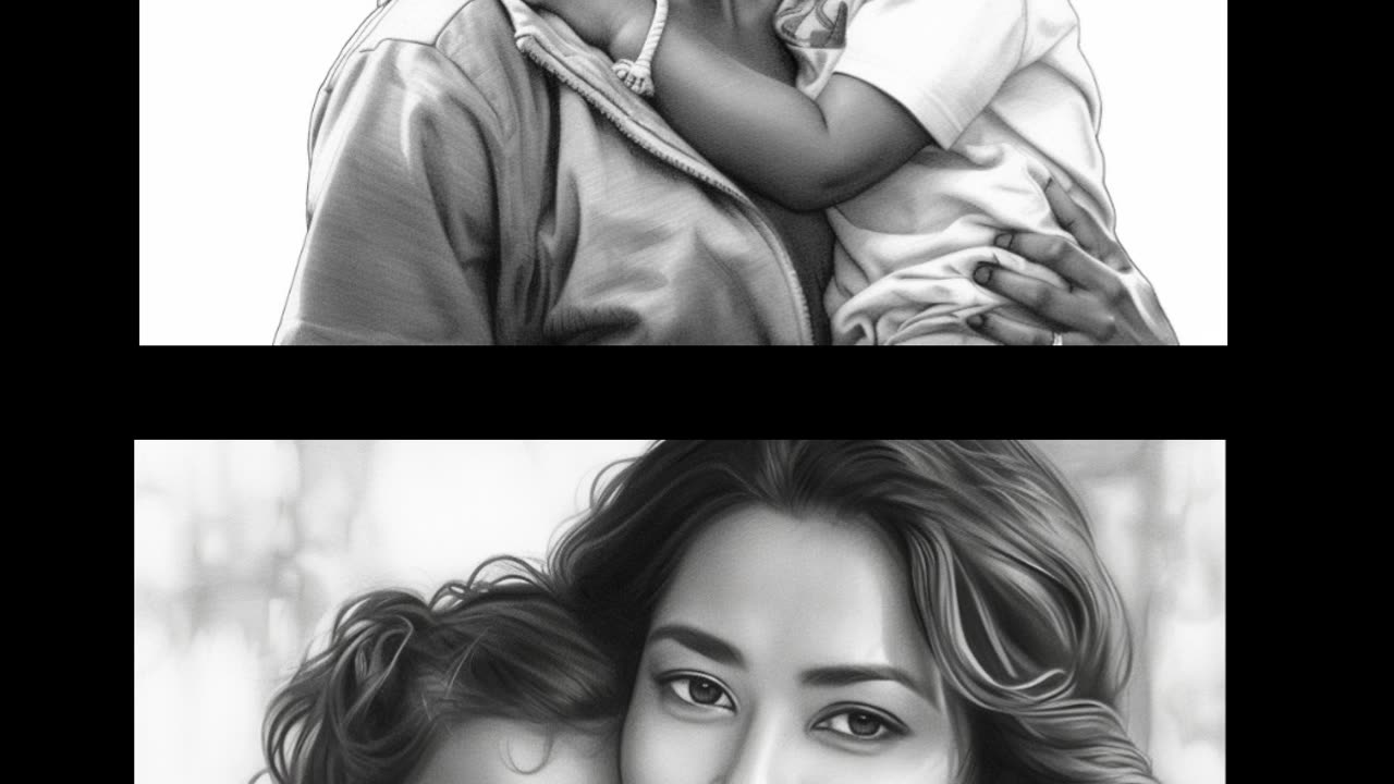 Mother & Child Grayscale Coloring Book