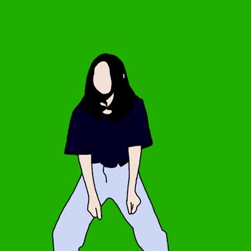 Cartoon dancing girl no face