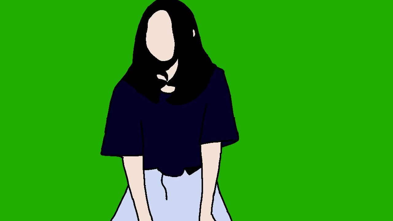 Cartoon dancing girl no face