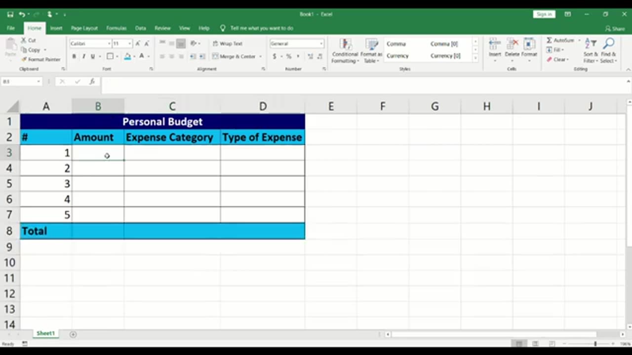 How to Create a Table in Excel (Spreadsheet Basics)