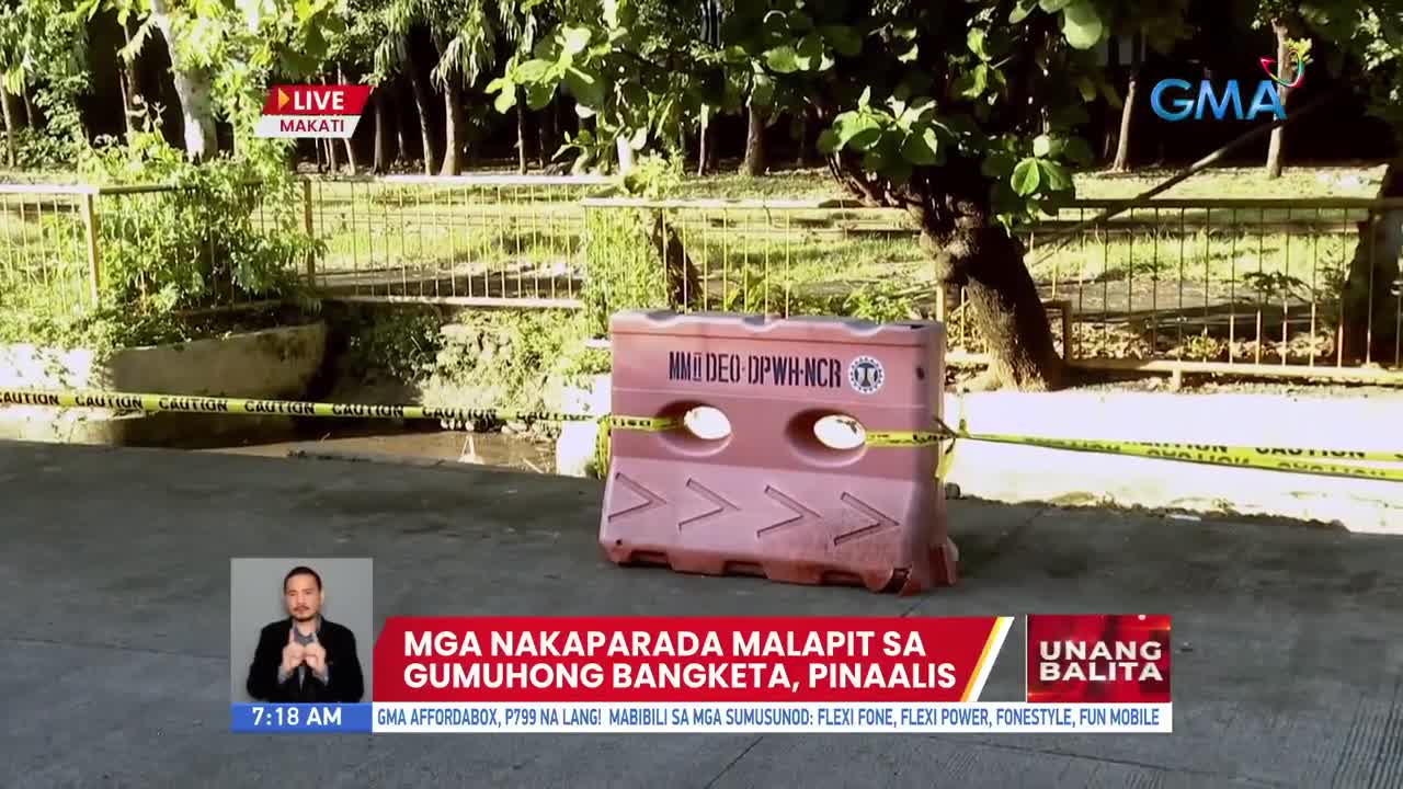 Mga nakaparada malapit sa gumuhong bangketa, pinaalis