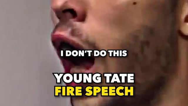 Andrew Tate post fight fire speech