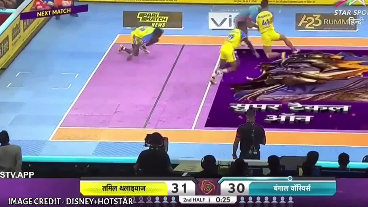 Tamil Thalaivas Sagar Rathi Super Tackle Maninder Singh In Last Minute And Tamil Thalaivas Win Match