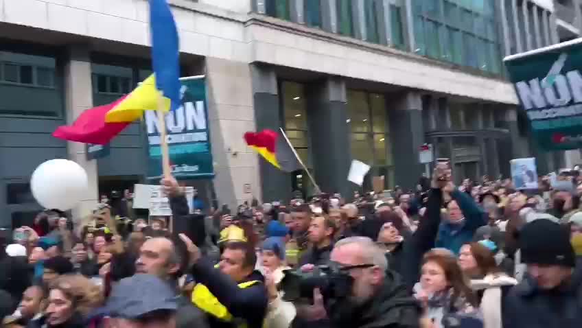 Europarlamentarul Cristian Terheș a ținut discurs la protestele din Bruxelles