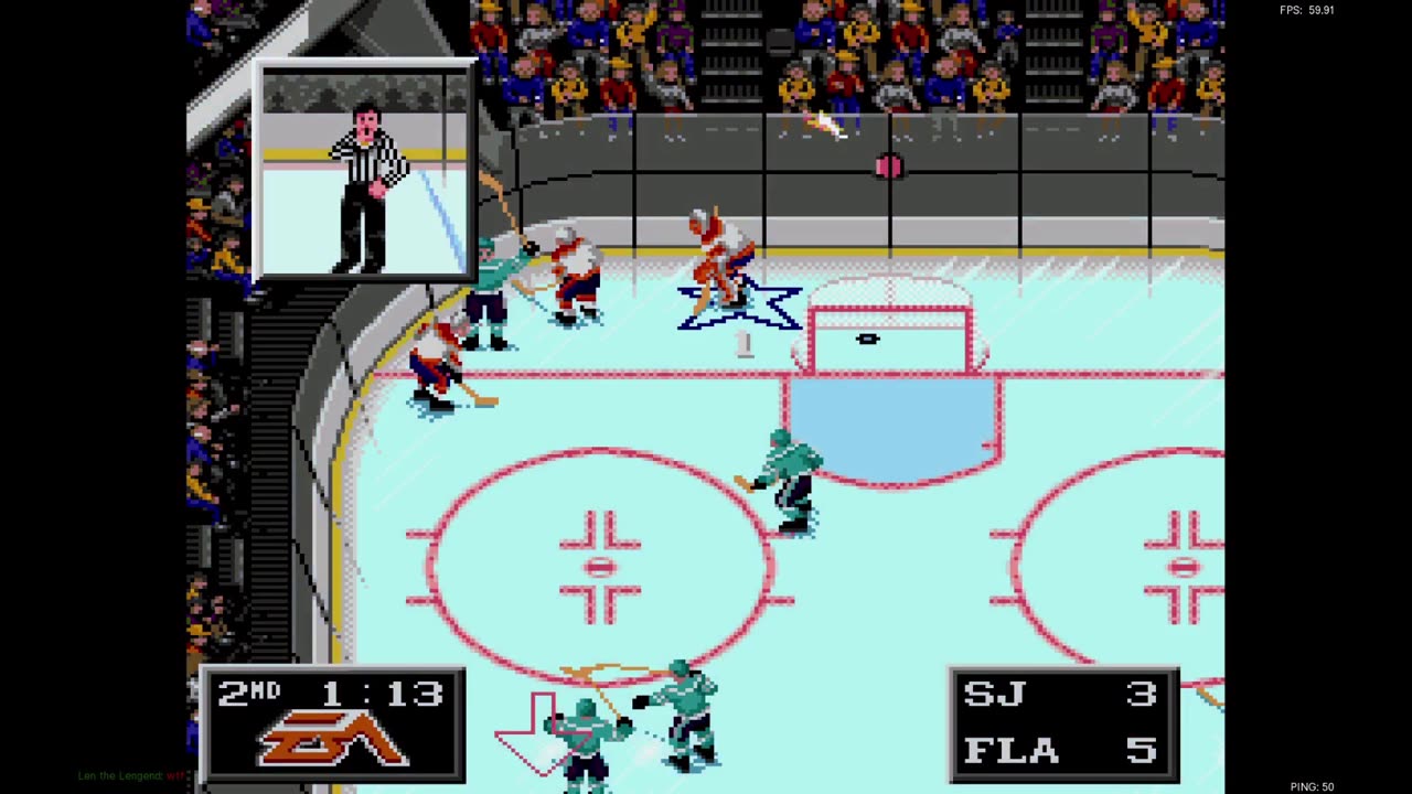 NHL '94 Franchise Mode 1990 Regular Season G31 - Len the Lengend (SJ) at TJ (FLA)