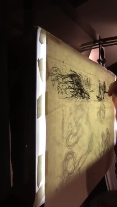 Charcoal art for pages 84-85