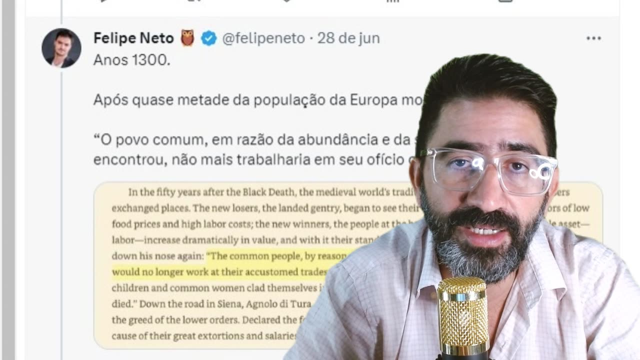 Felipe Neto critica coachs que falam que pobre não quer trabalhar