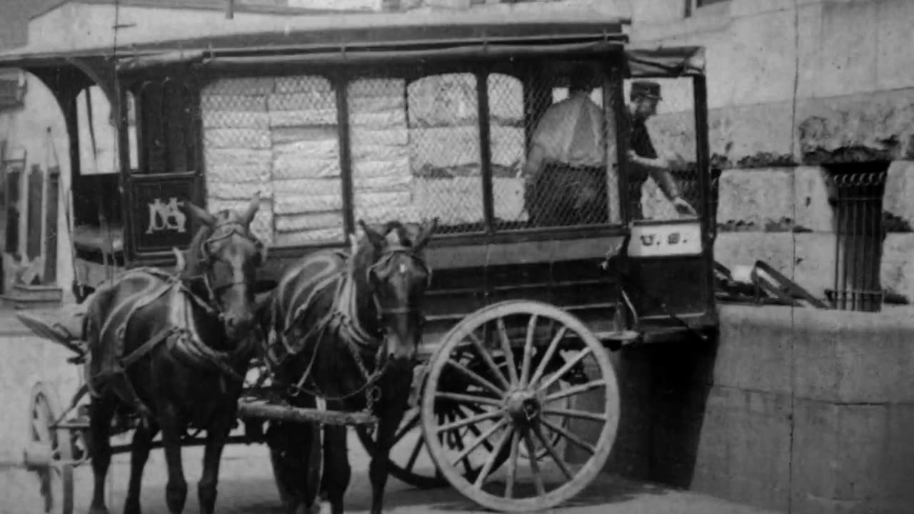 Transporting Internal Revenue Stamps, United States Post Office (1903 Original Black & White Film)