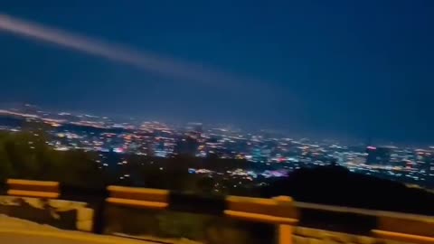 Night View With Mountain 🏔️. Night view of faislmasjid ... Islamabad night view