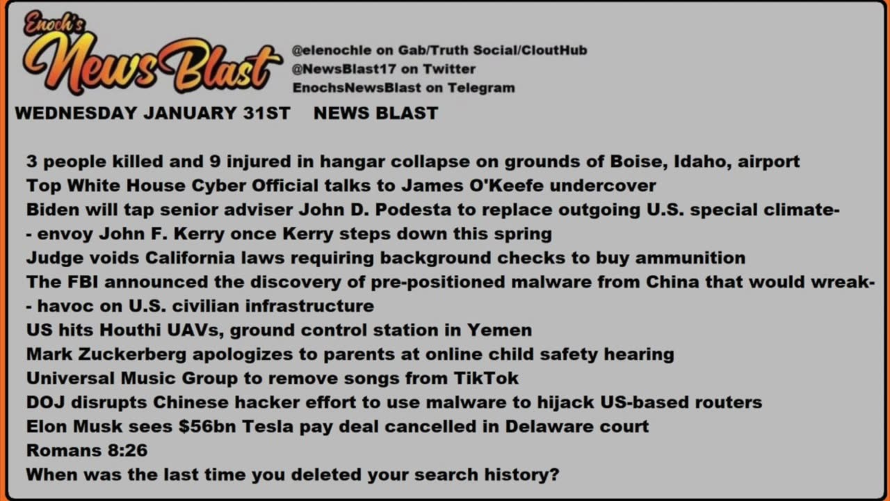 Wednesday, January 31, 2024 News Blast