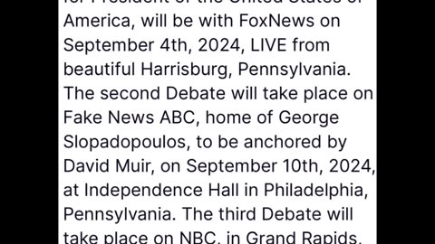 The Presidential DEBATES are ON!! 🇺🇸 SEPTEMBER 4th, 10th & 25th