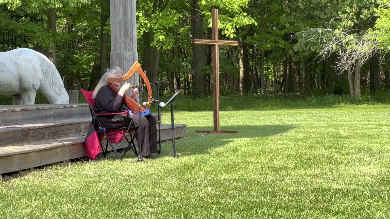 Playing my harp at Ghost Town