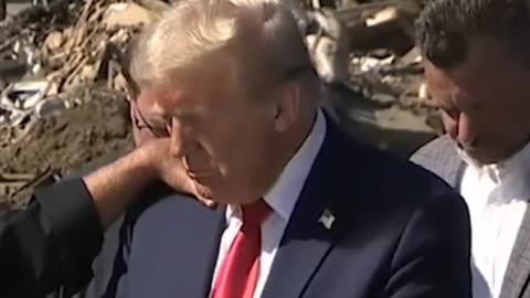 President Trump prays with victims of Helene while visiting North Carolina