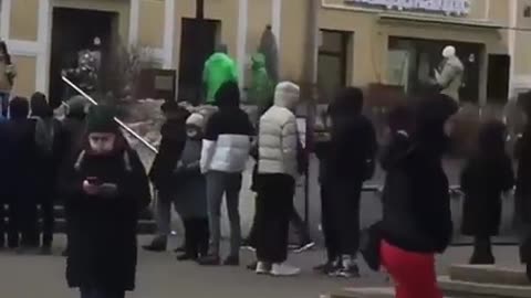 The run on the banks begins. Long lines in Moscow for ATM withdrawals.