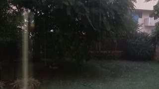 A small hailstorm in Jerusalem, Israel December 5, 2020