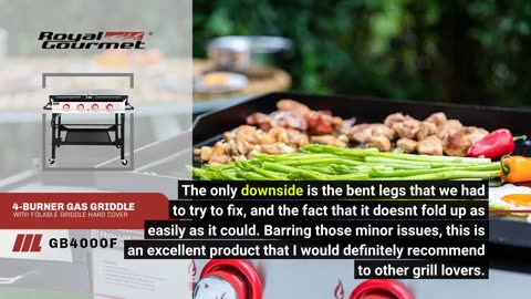 Buyer Reviews: Royal Gourmet GD401C 4-Burner Portable Propane Flat Top Gas Grill and Griddle Co...