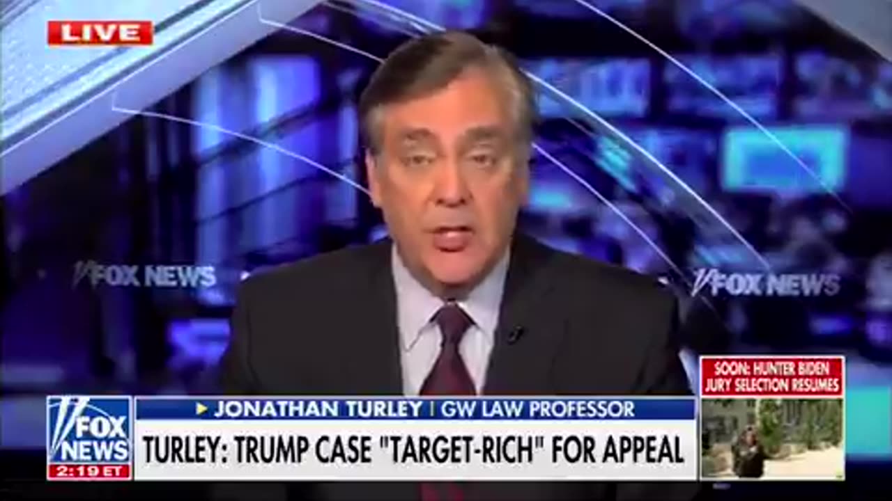 🚨 BREAKING: Jonathan Turley says higher courts will likely strike down Trump verdict