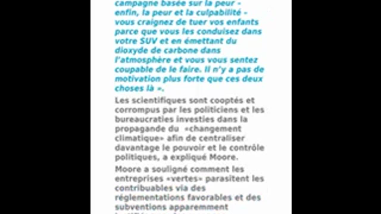 Le fondateur de Greenpeace dénonce le canular mondial du réchauffement climatique anthropique