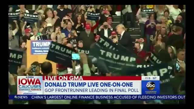 Donald Trump - Good Morning America - FULL Interview On Iowa Caucus Day