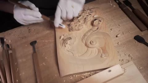 Wood Carving Dragon| To use technic of Japanese traditional wood carving| Woodworking4