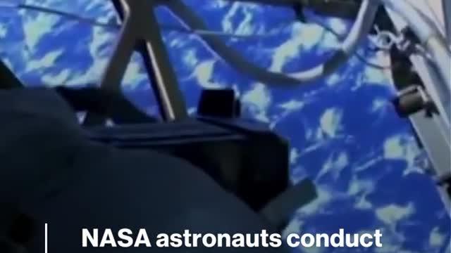 NASA astronauts conduct spacewalk outside the International Space Station