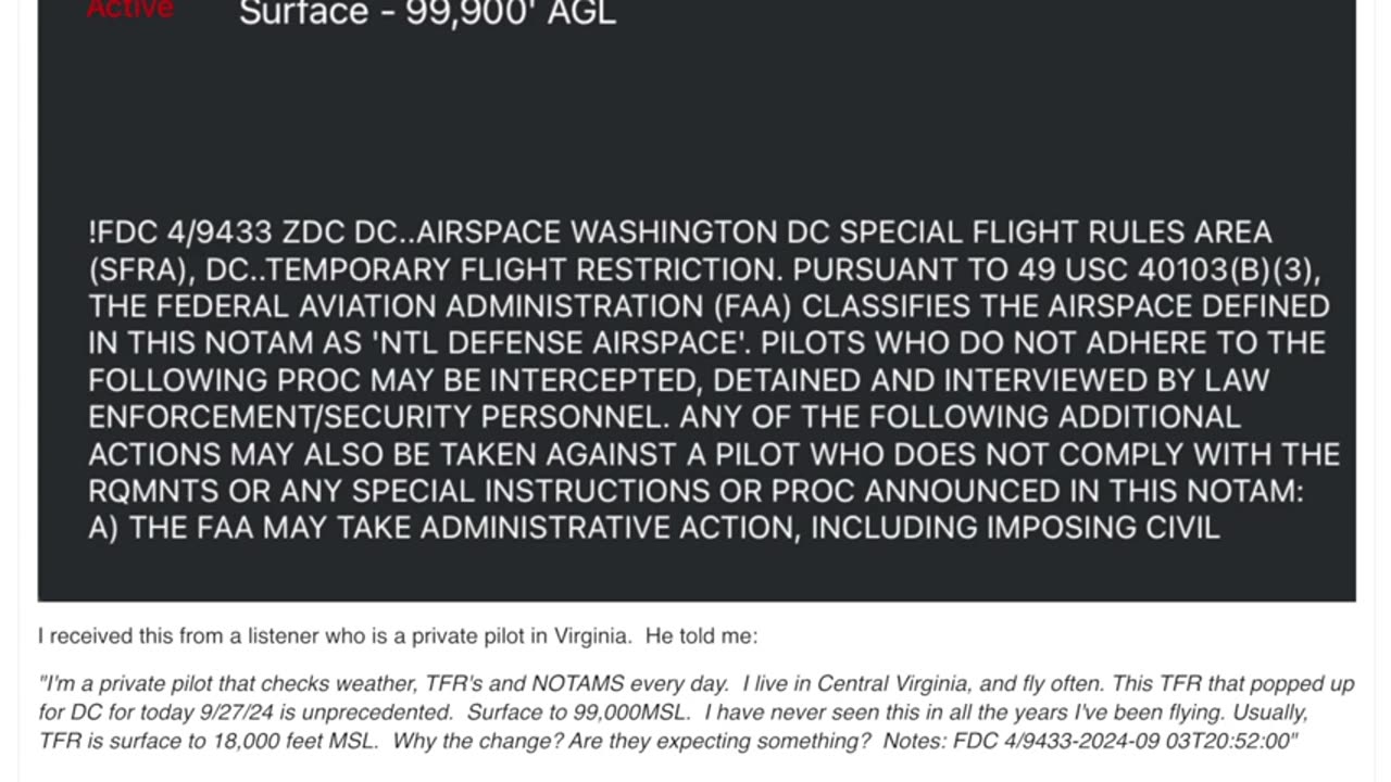 EMERGENCY ⚠️ DC airspace CLOSED! - Instructions given to all PILOTS! - US soldiers on HIGHEST ALERT