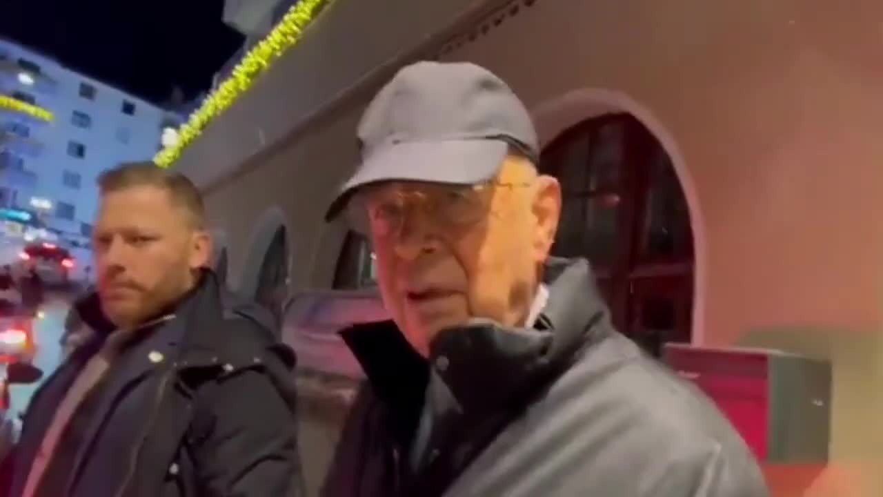 Klaus Schwab Confronted And Runs From Reporter