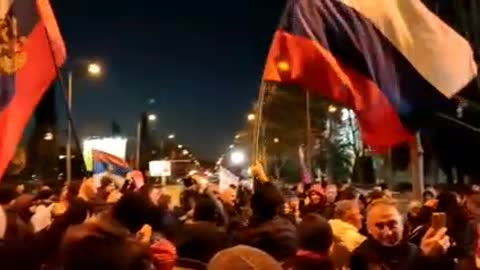 Rally in support of Russia in Podgorica, Montenegro
