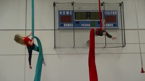 Billie Eilish and Simone Midby do Aerial Silks at Foshay performance