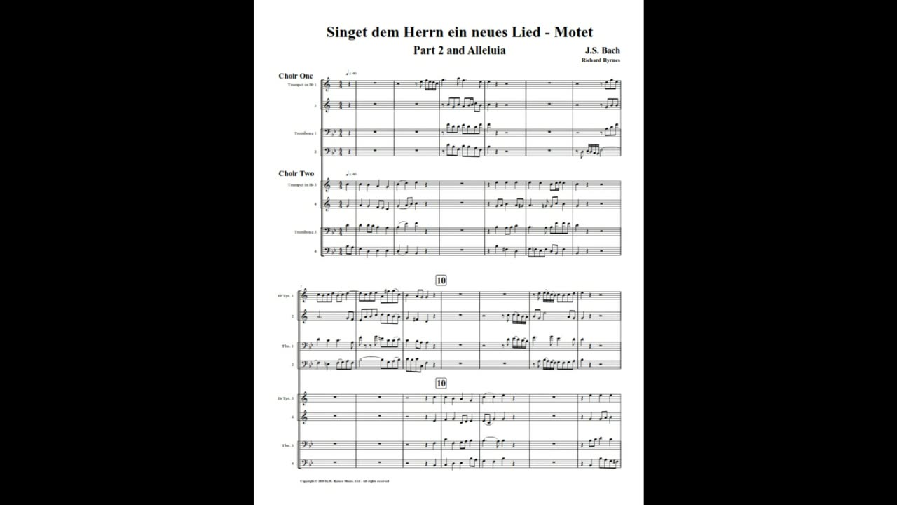 J.S. Bach – Motet: “Singet dem Herrn ein neues Lied”, Part 2 (Double Brass Choir)