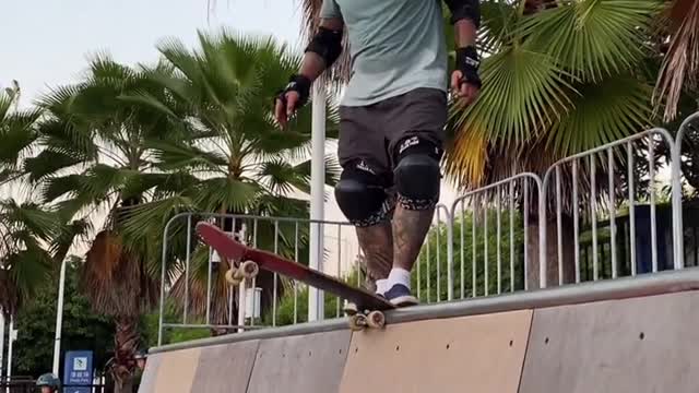 The two older brothers in their 40s in the skating rink started skateboarding at this age to challen