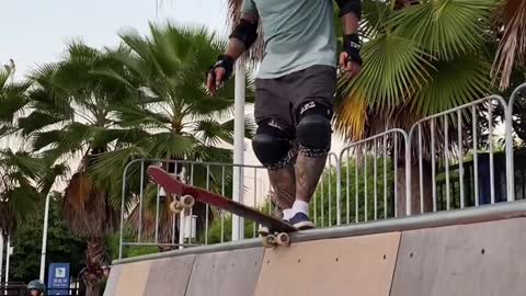 The two older brothers in their 40s in the skating rink started skateboarding at this age to challen