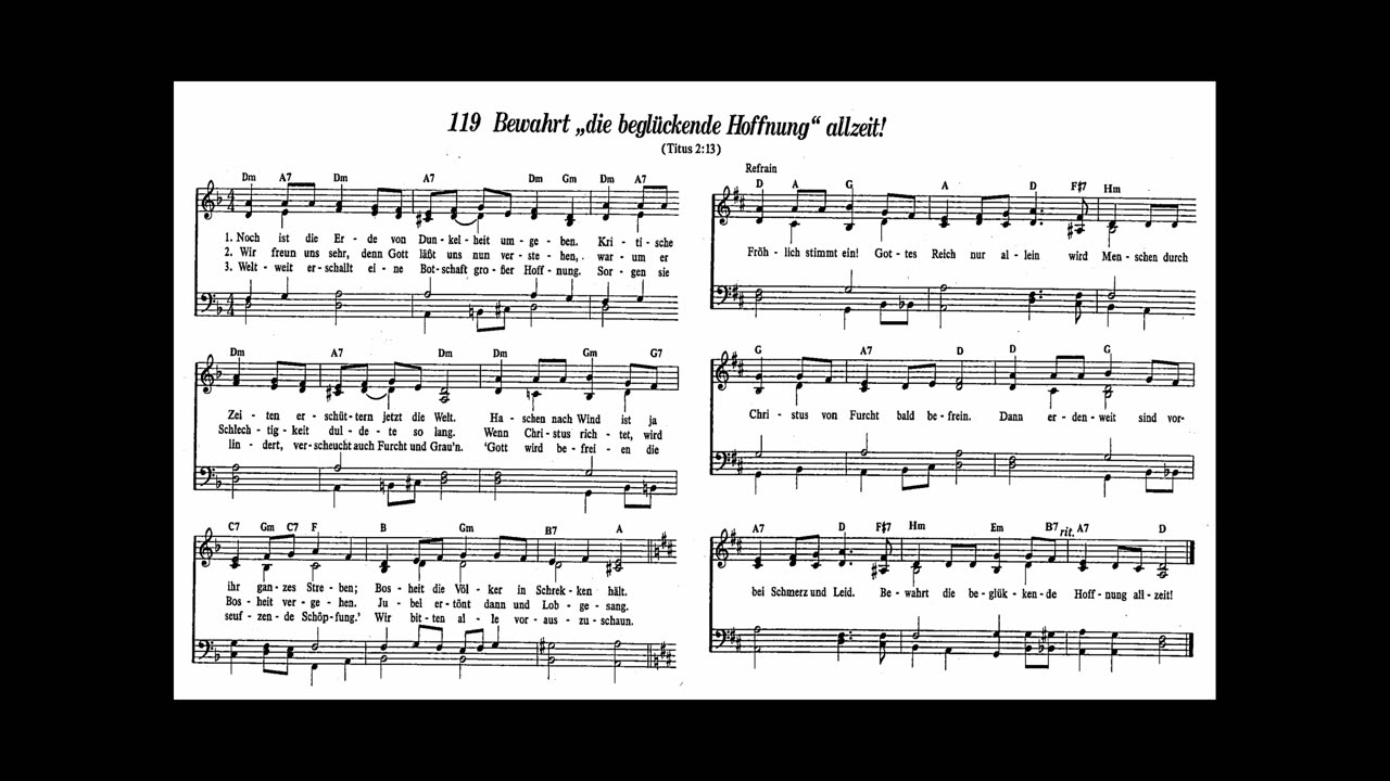 Bewahrt ,,die beglückende Hoffnung" allzeit! (Lied 119 aus Singt Jehova Loblieder)