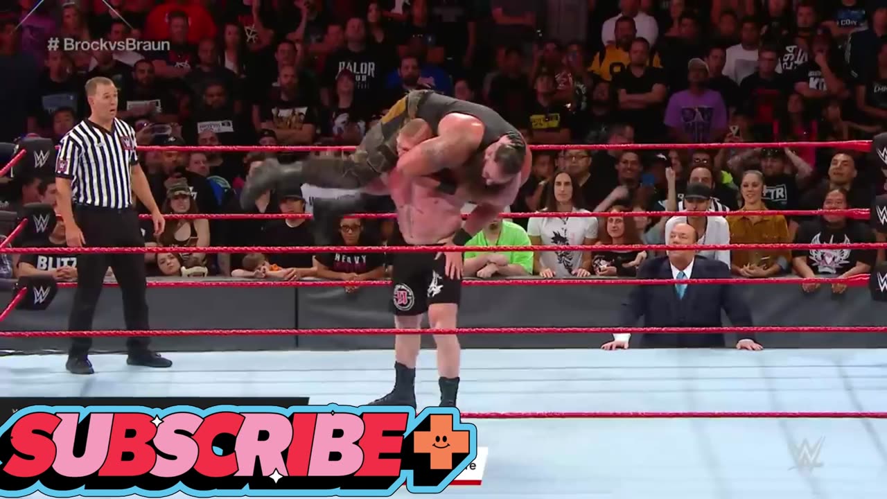 Brock lesnar Give F5 to Braun strowman to Win the Match