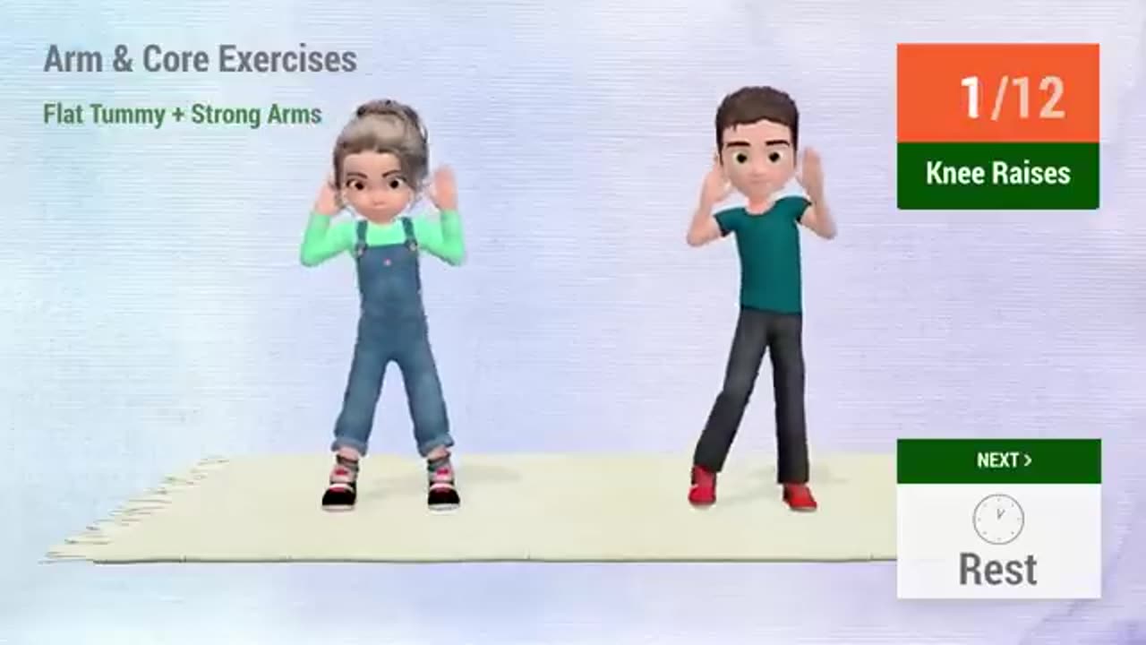 Flat _tummy _ strong _arms _arms _core _exercises_ for _kid _15 _minutes