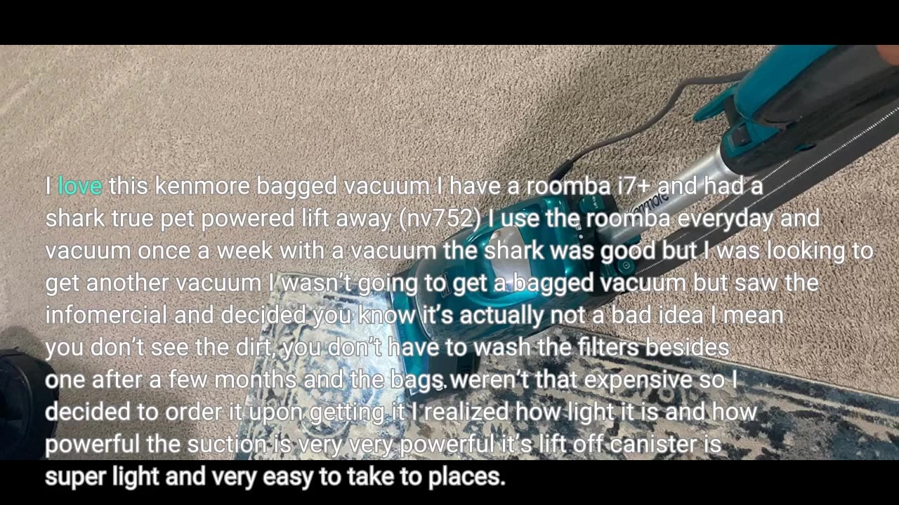 Kenmore Intuition Bagged Upright Vacuum Lift-Up Carpet Cleaner-Overview