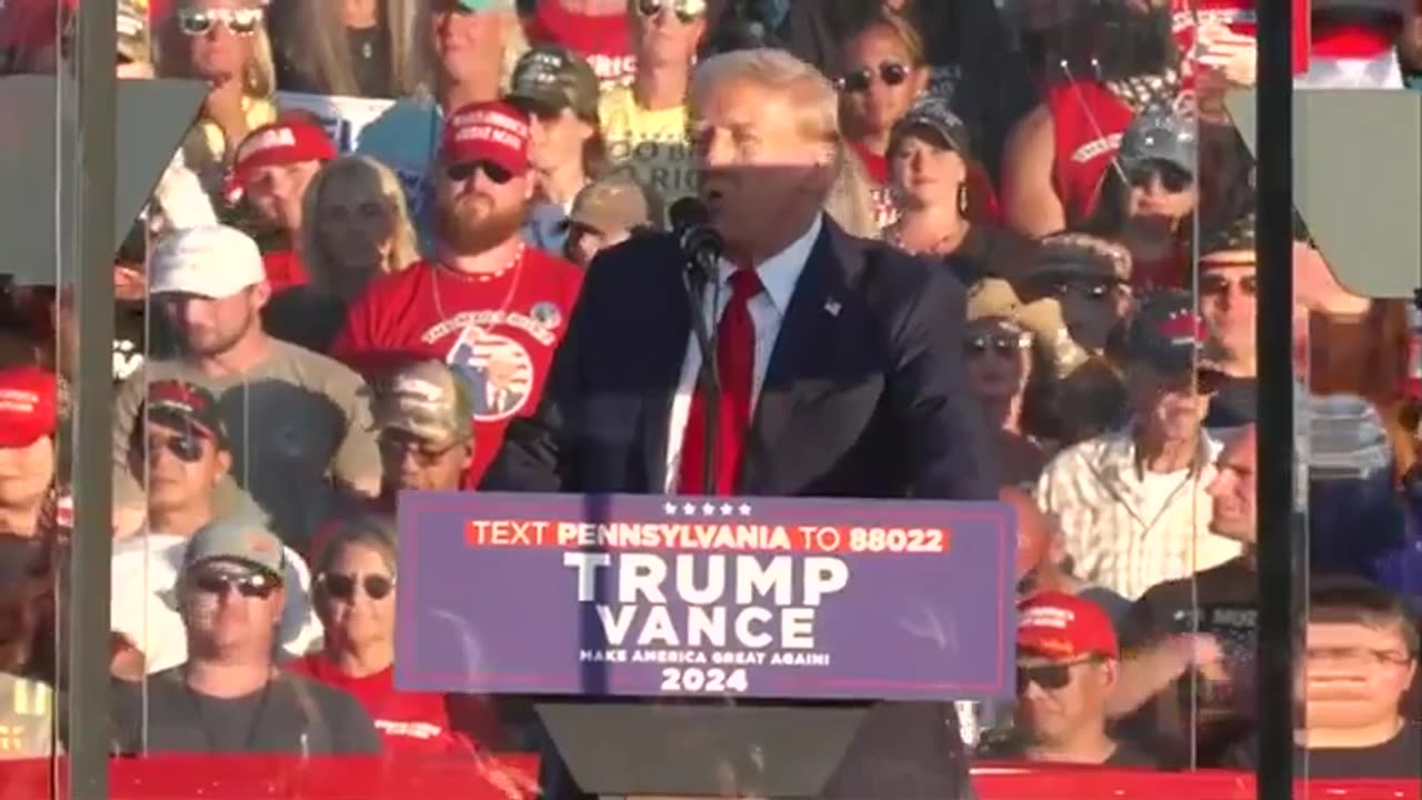 Donald Trump delivers remarks today in Butler, PA.