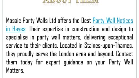 Want to get the Best Party Wall Services in Hayes