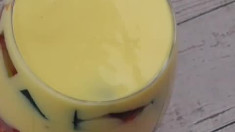 10 Minutes Cold Dessert,Fruit Custard Trifle By Recipies Of The World