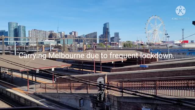 Melbourne city train station during lockdown