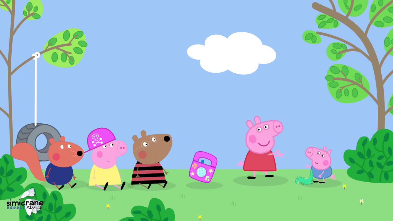 Peppa Pig dances to the Chicken Wing beat _ Chicken Wing🍗 _ simicrane doodle sketch