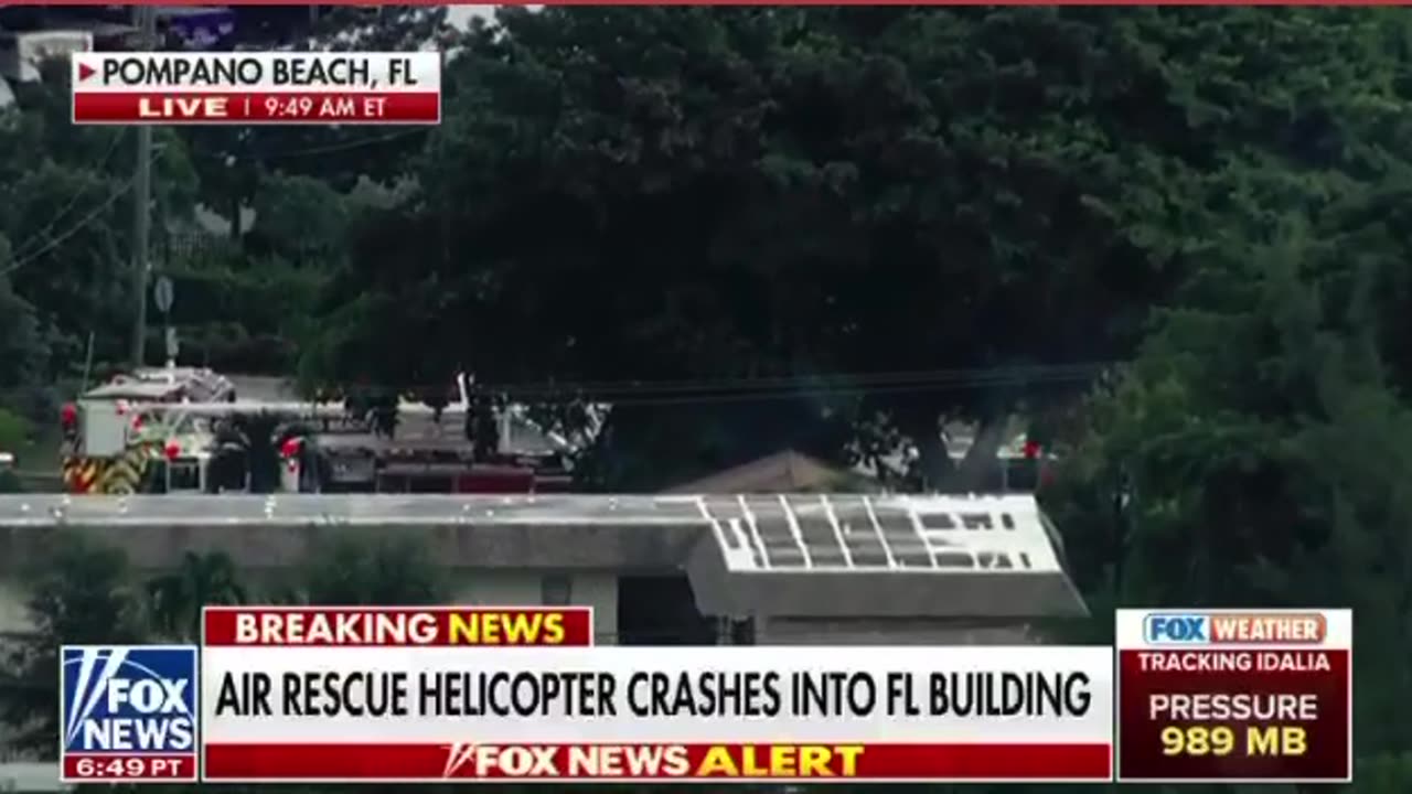 🚨 Air rescue helicopter crashes into Florida building