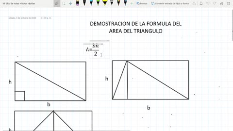 demostración de la fórmula del área del triángulo