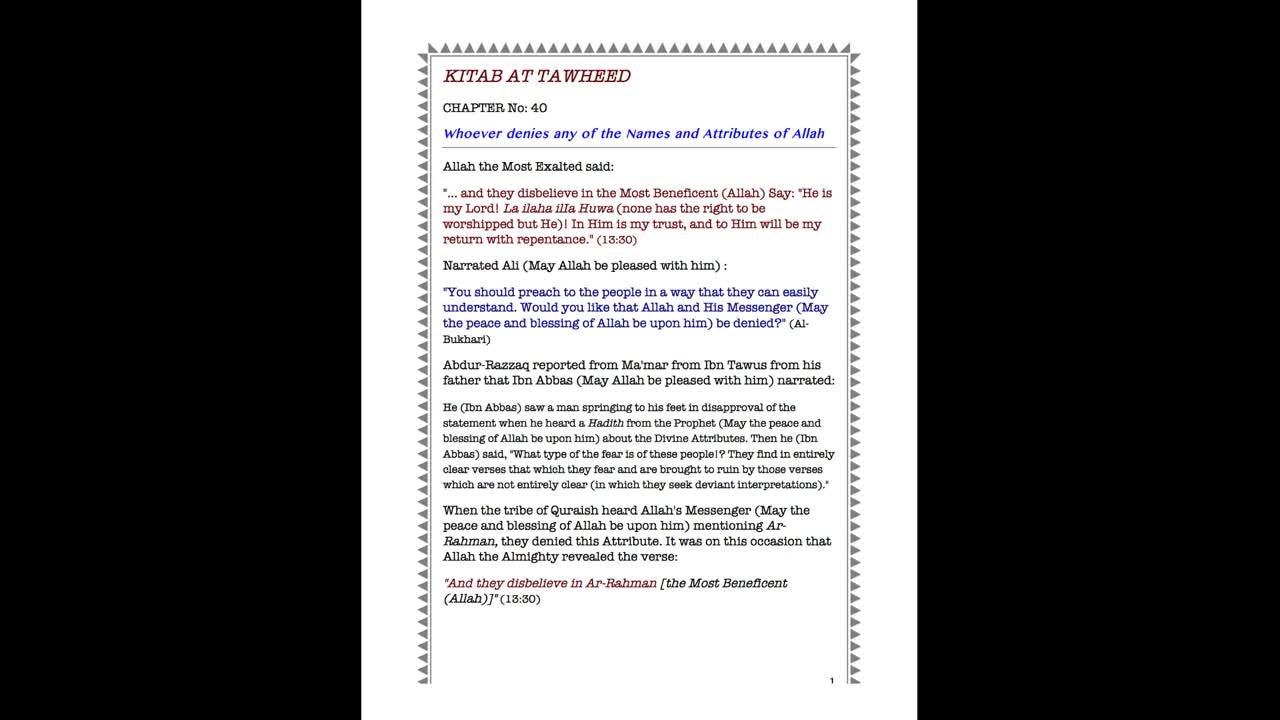 Kitab at Tawheed ch 41