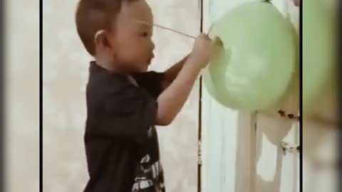 The green balloon exploded