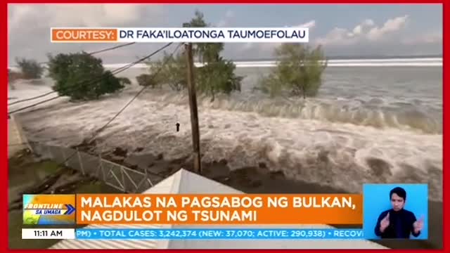 Pagputok ng bulkan sa Tonga nagdulot pa ng tsunami