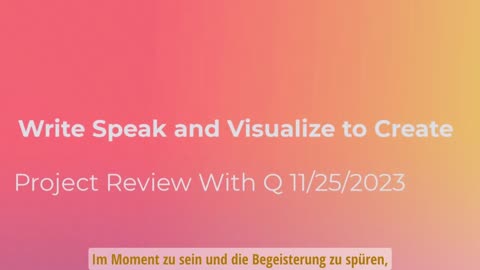 Schreiben, sprechen, visualisieren, um zu erschaffen