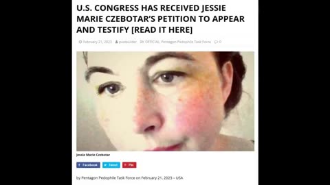 U.S. CONGRESS HAS RECEIVED JESSIE MARIE CZEBOTAR’S PETITION TO APPEAR AND TESTIFY [READ IT HERE]